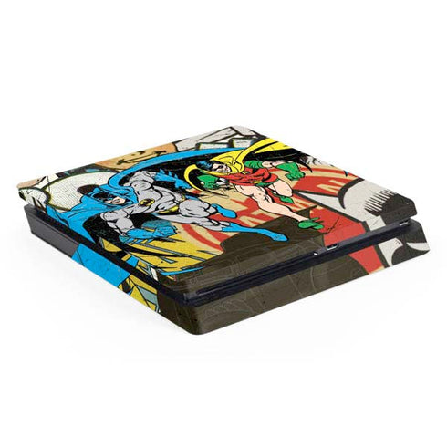 DC Comics Batman and Robin Vintage Action Pose PS4 Slim Skin