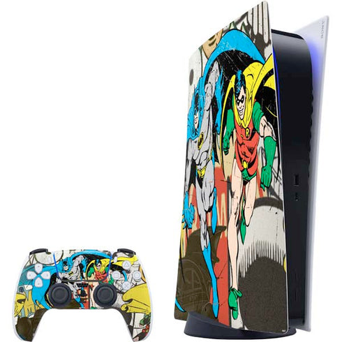 DC Comics Batman and Robin Vintage Action Pose PlayStation PS5 Skins