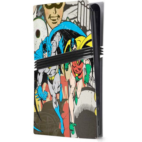 DC Comics Batman and Robin Vintage Action Pose PS5 Pro Console Skin