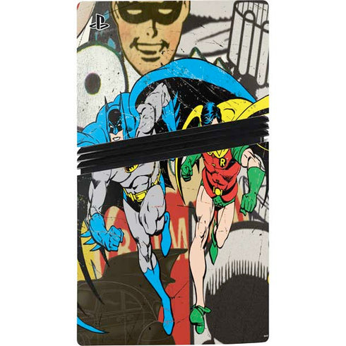 DC Comics Batman and Robin Vintage Action Pose PS5 Pro Console Skin