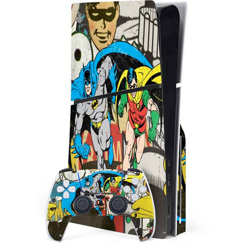 DC Comics Batman and Robin Vintage Action Pose PlayStation PS5 Skins