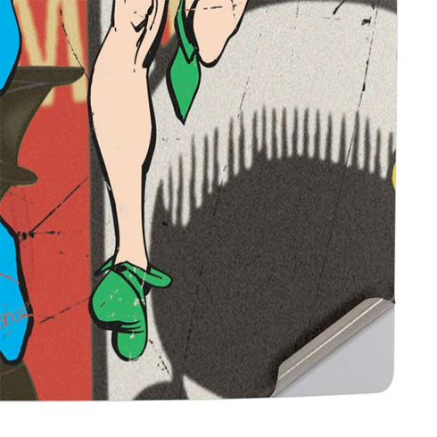 DC Comics Batman and Robin Vintage Action Pose PS5 Slim Digital Edition Console Skin