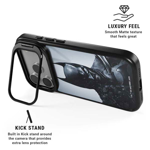 DC Comics Arkham Origins Batman iPhone 17 Pro Max Kickstand Case