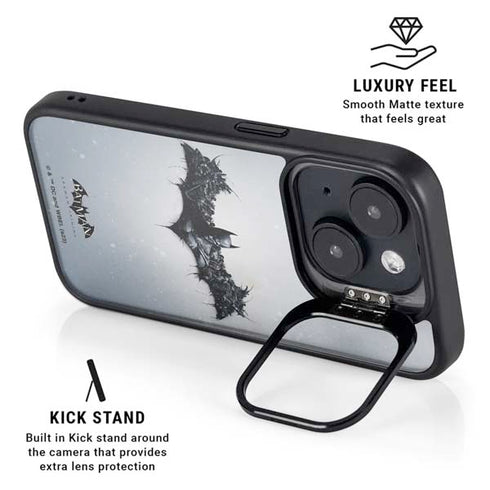 DC Comics Arkham Origins Arkham Logo iPhone 14 Plus Kickstand Case