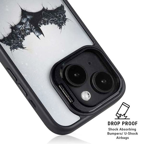 DC Comics Arkham Origins Arkham Logo iPhone 15 Plus Kickstand Case