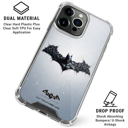 DC Comics Arkham Origins Arkham Logo iPhone 16 Pro Max Clear Case