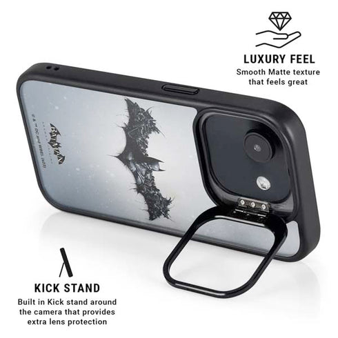 DC Comics Arkham Origins Arkham Logo iPhone 16e Kickstand Case