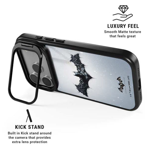 DC Comics Arkham Origins Arkham Logo iPhone 17 Pro Kickstand Case