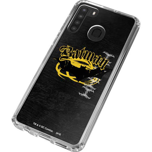 DC Comics Batman Dark Knight Logo Yellow & Black Galaxy A21 Clear Case