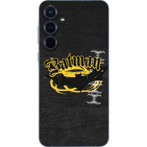 DC Comics Batman Dark Knight Logo Yellow & Black Galaxy A35 5G Skin