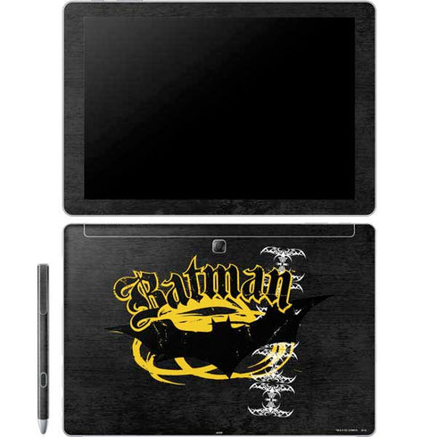 DC Comics Batman Dark Knight Logo Yellow & Black Galaxy Book 12in Skin