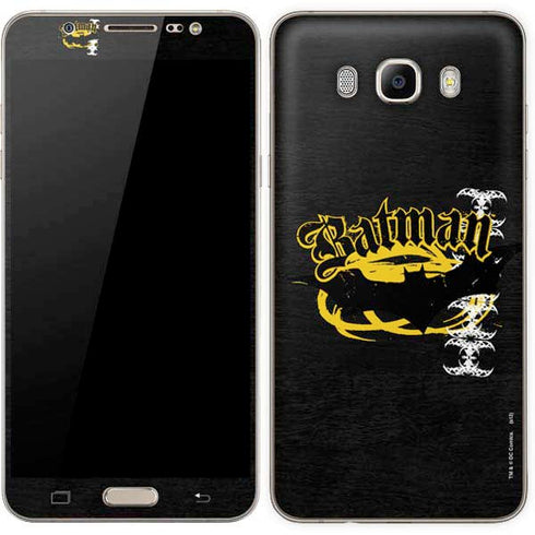 DC Comics Batman Dark Knight Logo Yellow & Black Galaxy J7 Skin