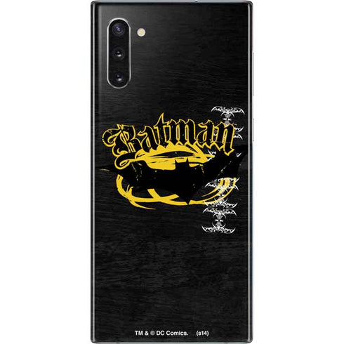 DC Comics Batman Dark Knight Logo Yellow & Black Galaxy Note 10 Skin