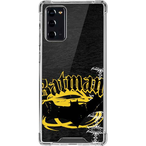 DC Comics Batman Dark Knight Logo Yellow & Black Galaxy Note20 5G Clear Case