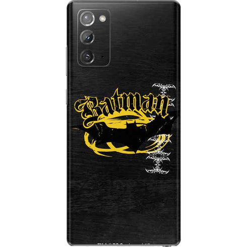 DC Comics Batman Dark Knight Logo Yellow & Black Galaxy Note20 5G Skin