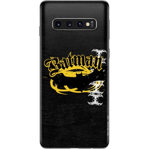 DC Comics Batman Dark Knight Logo Yellow & Black Galaxy S10 Skin