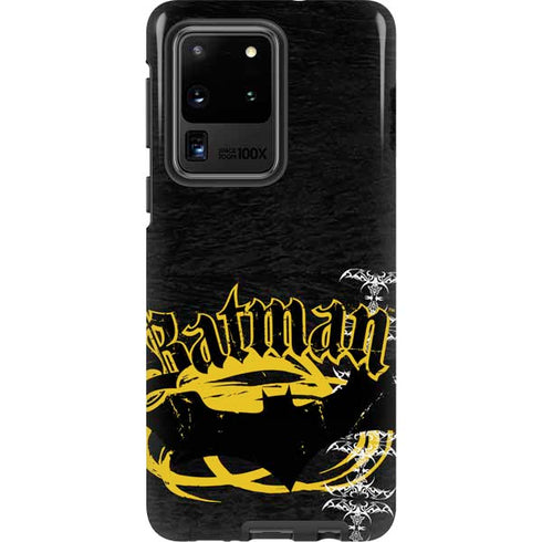DC Comics Batman Dark Knight Logo Yellow & Black Galaxy S20 Ultra 5G Pro Case