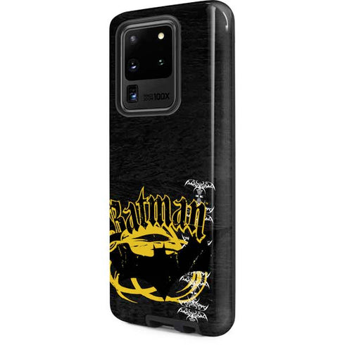 DC Comics Batman Dark Knight Logo Yellow & Black Galaxy S20 Ultra 5G Pro Case