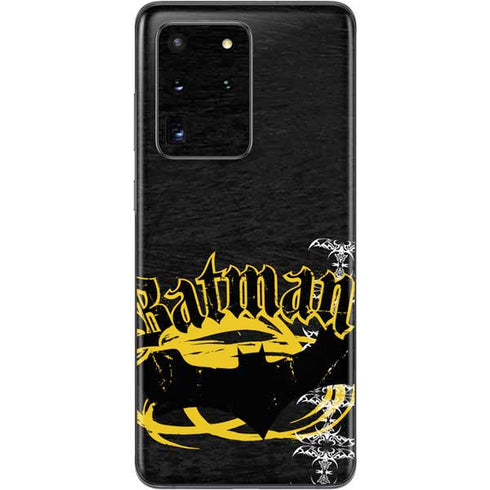 DC Comics Batman Dark Knight Logo Yellow & Black Galaxy S20 Ultra 5G Skin