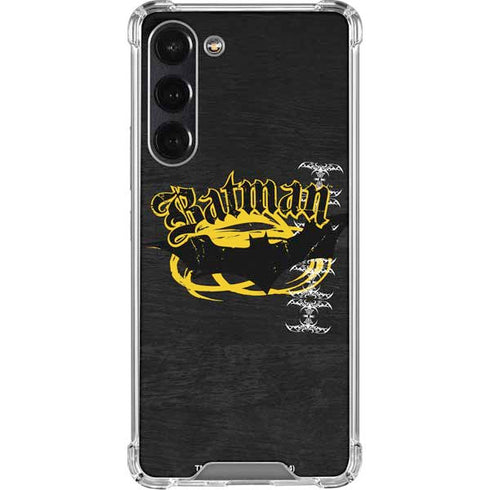 DC Comics Batman Dark Knight Logo Yellow & Black Galaxy S24 FE Clear Case