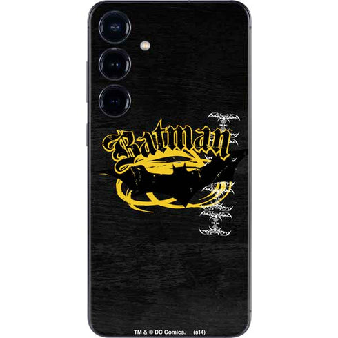 DC Comics Batman Dark Knight Logo Yellow & Black Galaxy S24 Plus Skin