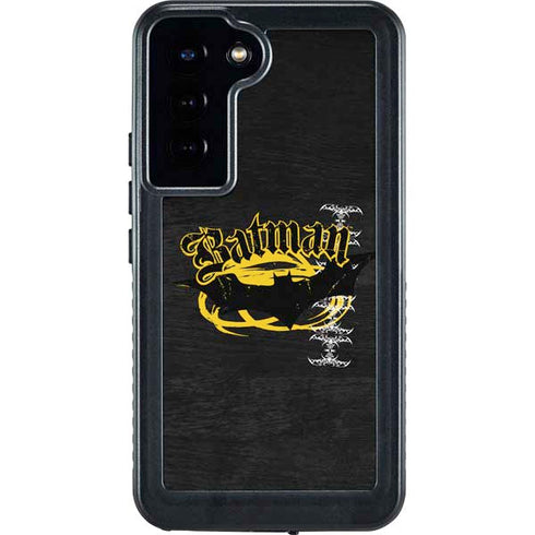 DC Comics Batman Dark Knight Logo Yellow & Black Galaxy S24 Plus Waterproof Case