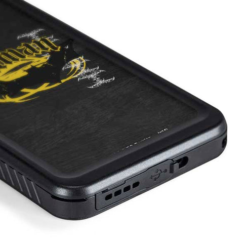 DC Comics Batman Dark Knight Logo Yellow & Black Galaxy S24 Plus Waterproof Case