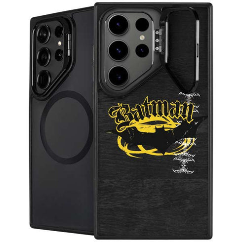 DC Comics Batman Dark Knight Logo Yellow & Black Galaxy S25 Ultra Kickstand Case