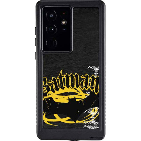 DC Comics Batman Dark Knight Logo Yellow & Black Galaxy S24 Ultra Waterproof Case