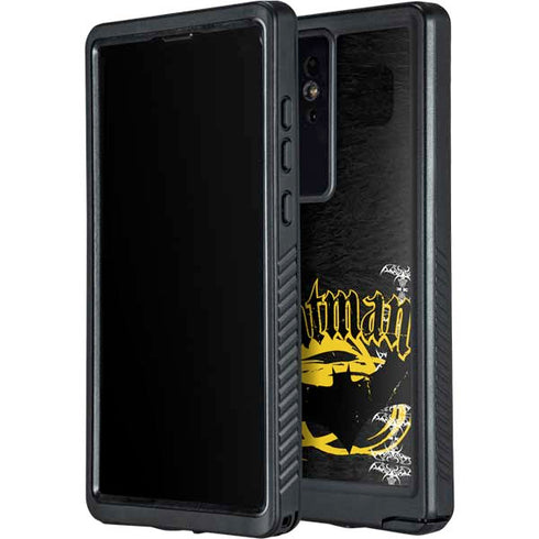 DC Comics Batman Dark Knight Logo Yellow & Black Galaxy S24 Ultra Waterproof Case