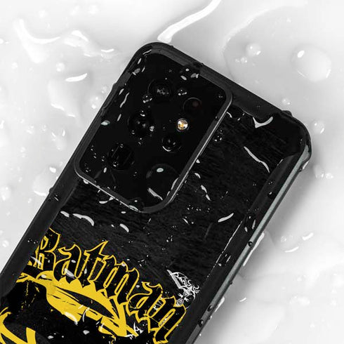 DC Comics Batman Dark Knight Logo Yellow & Black Galaxy S24 Ultra Waterproof Case