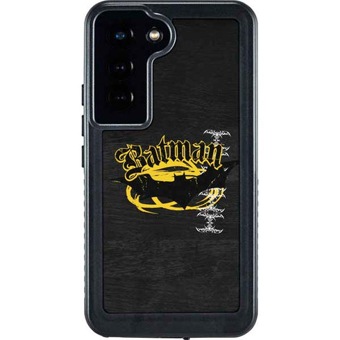 DC Comics Batman Dark Knight Logo Yellow & Black Galaxy S24 Waterproof Case