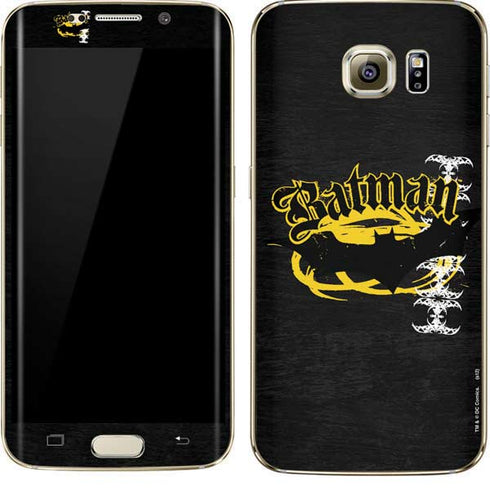 DC Comics Batman Dark Knight Logo Yellow & Black Galaxy S7 Edge Skin