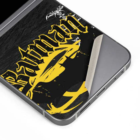 DC Comics Batman Dark Knight Logo Yellow & Black Galaxy Z Flip6 Skin