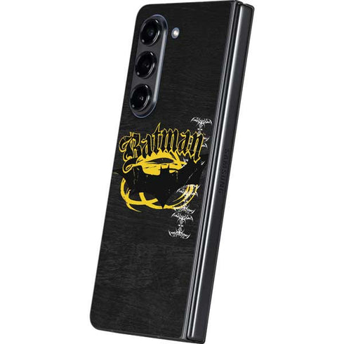 DC Comics Batman Dark Knight Logo Yellow & Black Galaxy Z Fold5 5G Skin