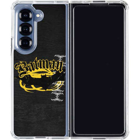 DC Comics Batman Dark Knight Logo Yellow & Black Galaxy Z Fold6 Clear Case
