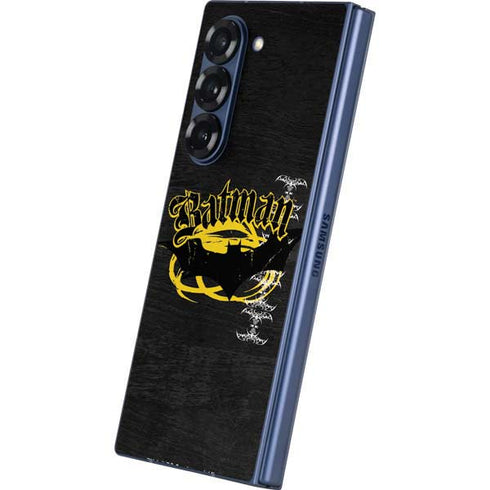 DC Comics Batman Dark Knight Logo Yellow & Black Galaxy Z Fold6 Skin