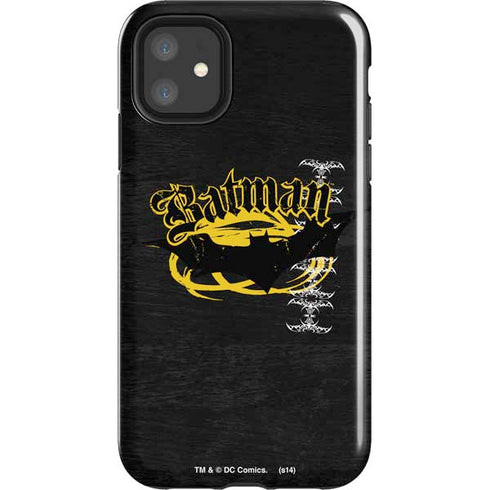 DC Comics Batman Dark Knight Logo Yellow & Black iPhone 11 Impact Case