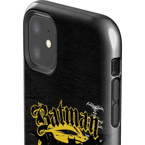 DC Comics Batman Dark Knight Logo Yellow & Black iPhone 11 Impact Case