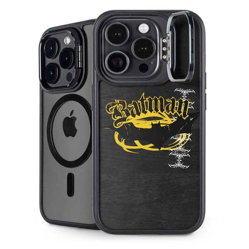 DC Comics Batman Dark Knight Logo Yellow & Black iPhone 13 Pro Kickstand Case