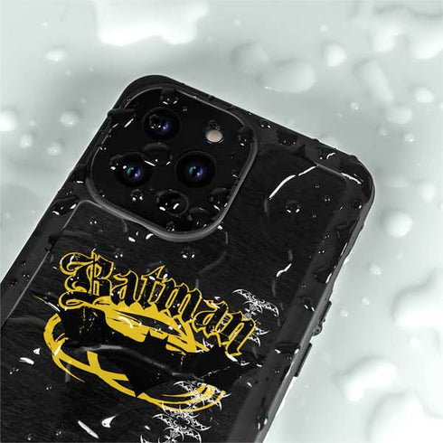 DC Comics Batman Dark Knight Logo Yellow & Black iPhone 15 Pro Waterproof Case