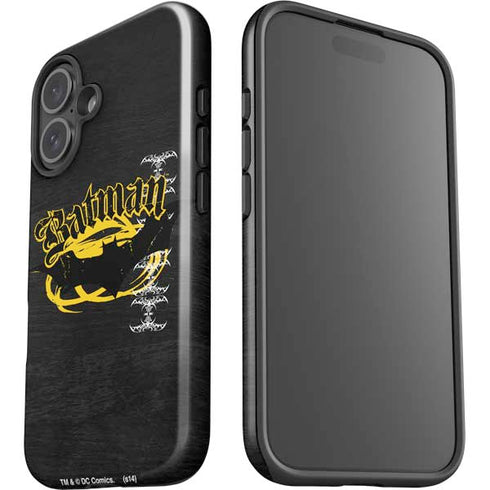DC Comics Batman Dark Knight Logo Yellow & Black iPhone 16 Impact Case