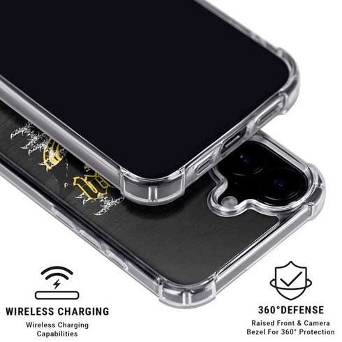DC Comics Batman Dark Knight Logo Yellow & Black iPhone 16 Plus Clear Case