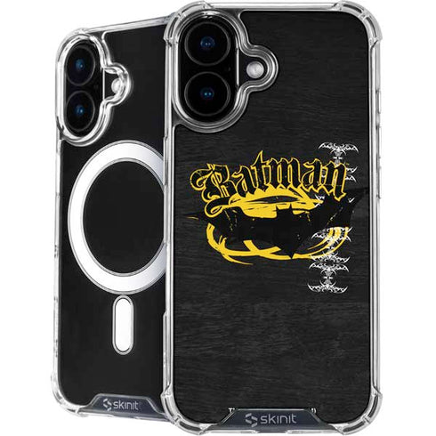 DC Comics Batman Dark Knight Logo Yellow & Black iPhone 16 Plus MagSafe Case