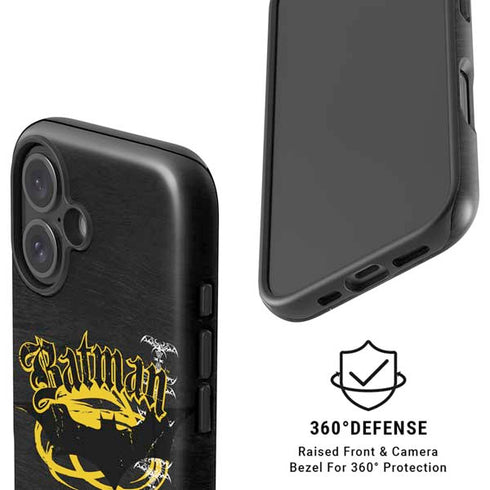 DC Comics Batman Dark Knight Logo Yellow & Black iPhone 16 Plus Magsafe Impact Case