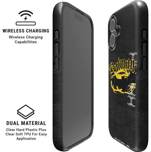 DC Comics Batman Dark Knight Logo Yellow & Black iPhone 16 Plus Magsafe Impact Case