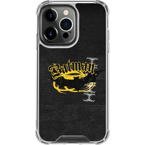 DC Comics Batman Dark Knight Logo Yellow & Black iPhone 16 Pro Clear Case