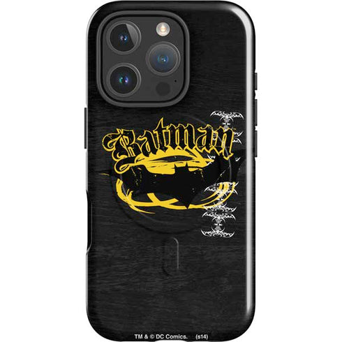 DC Comics Batman Dark Knight Logo Yellow & Black iPhone 16 Pro Magsafe Impact Case