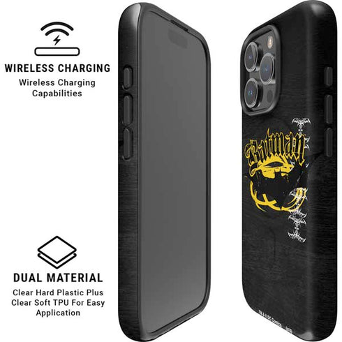 DC Comics Batman Dark Knight Logo Yellow & Black iPhone 16 Pro Magsafe Impact Case