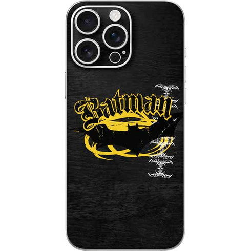 DC Comics Batman Dark Knight Logo Yellow & Black iPhone 16 Pro Max Skin